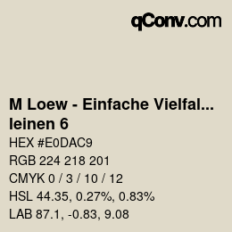 Code couleur: M Loew - Einfache Vielfalt - leinen 6 | qconv.com