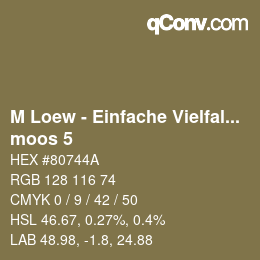 Code couleur: M Loew - Einfache Vielfalt - moos 5 | qconv.com