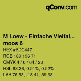 Color code: M Loew - Einfache Vielfalt - moos 6 | qconv.com