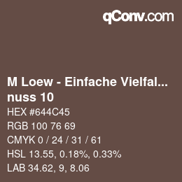 Color code: M Loew - Einfache Vielfalt - nuss 10 | qconv.com