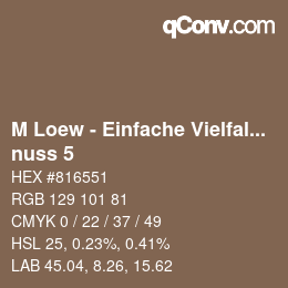 Farbcode: M Loew - Einfache Vielfalt - nuss 5 | qconv.com
