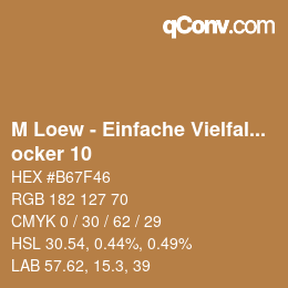 Color code: M Loew - Einfache Vielfalt - ocker 10 | qconv.com