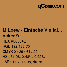 Color code: M Loew - Einfache Vielfalt - ocker 9 | qconv.com