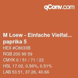 Farbcode: M Loew - Einfache Vielfalt - paprika 5 | qconv.com