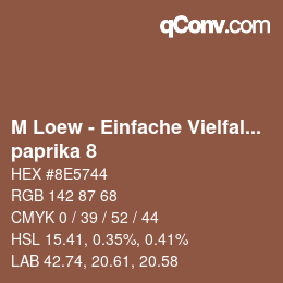 Código de color: M Loew - Einfache Vielfalt - paprika 8 | qconv.com