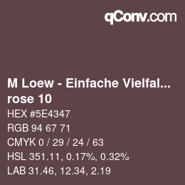 カラーコード: M Loew - Einfache Vielfalt - rose 10 | qconv.com