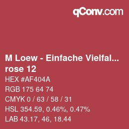 カラーコード: M Loew - Einfache Vielfalt - rose 12 | qconv.com