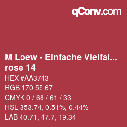 カラーコード: M Loew - Einfache Vielfalt - rose 14 | qconv.com