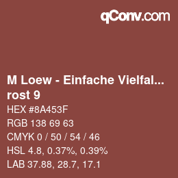 Color code: M Loew - Einfache Vielfalt - rost 9 | qconv.com