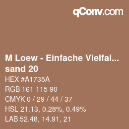 カラーコード: M Loew - Einfache Vielfalt - sand 20 | qconv.com