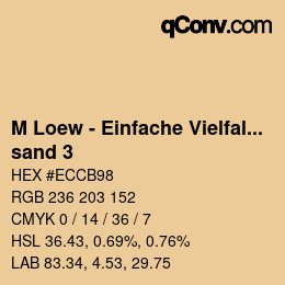 Color code: M Loew - Einfache Vielfalt - sand 3 | qconv.com