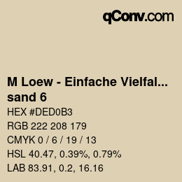 Color code: M Loew - Einfache Vielfalt - sand 6 | qconv.com