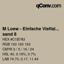 Color code: M Loew - Einfache Vielfalt - sand 8 | qconv.com