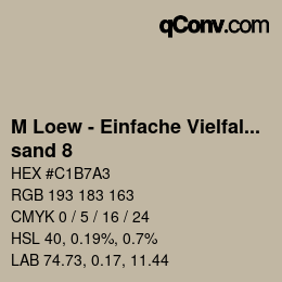 カラーコード: M Loew - Einfache Vielfalt - sand 8 | qconv.com