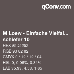 Farbcode: M Loew - Einfache Vielfalt - schiefer 10 | qconv.com