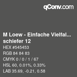 Farbcode: M Loew - Einfache Vielfalt - schiefer 12 | qconv.com