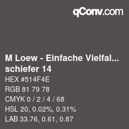 Farbcode: M Loew - Einfache Vielfalt - schiefer 14 | qconv.com