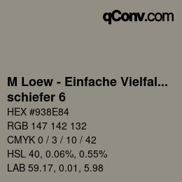 Código de color: M Loew - Einfache Vielfalt - schiefer 6 | qconv.com