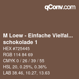 颜色代码: M Loew - Einfache Vielfalt - schokolade 1 | qconv.com