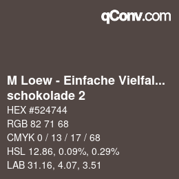 Color code: M Loew - Einfache Vielfalt - schokolade 2 | qconv.com