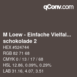 カラーコード: M Loew - Einfache Vielfalt - schokolade 2 | qconv.com