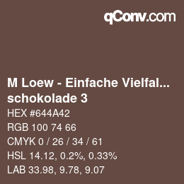 Color code: M Loew - Einfache Vielfalt - schokolade 3 | qconv.com