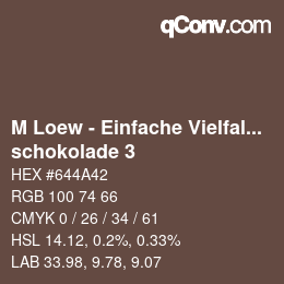 カラーコード: M Loew - Einfache Vielfalt - schokolade 3 | qconv.com