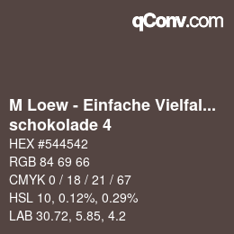 カラーコード: M Loew - Einfache Vielfalt - schokolade 4 | qconv.com