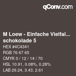 カラーコード: M Loew - Einfache Vielfalt - schokolade 5 | qconv.com