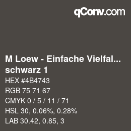 Code couleur: M Loew - Einfache Vielfalt - schwarz 1 | qconv.com