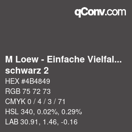 Color code: M Loew - Einfache Vielfalt - schwarz 2 | qconv.com