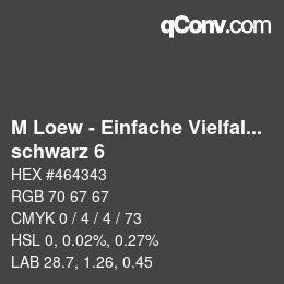 Color code: M Loew - Einfache Vielfalt - schwarz 6 | qconv.com