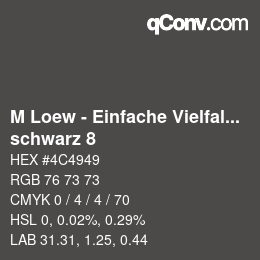 Color code: M Loew - Einfache Vielfalt - schwarz 8 | qconv.com