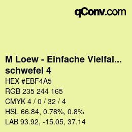 Color code: M Loew - Einfache Vielfalt - schwefel 4 | qconv.com