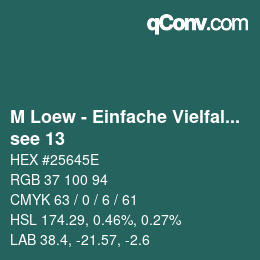 カラーコード: M Loew - Einfache Vielfalt - see 13 | qconv.com