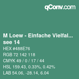 Color code: M Loew - Einfache Vielfalt - see 14 | qconv.com