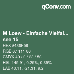 Farbcode: M Loew - Einfache Vielfalt - see 15 | qconv.com