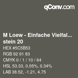 Code couleur: M Loew - Einfache Vielfalt - stein 20 | qconv.com