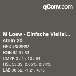 カラーコード: M Loew - Einfache Vielfalt - stein 20 | qconv.com