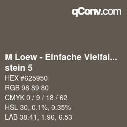 Farbcode: M Loew - Einfache Vielfalt - stein 5 | qconv.com