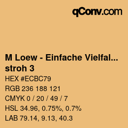 Color code: M Loew - Einfache Vielfalt - stroh 3 | qconv.com