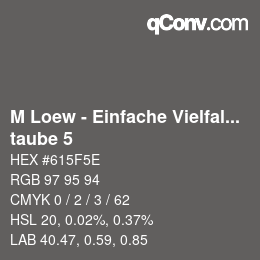 Code couleur: M Loew - Einfache Vielfalt - taube 5 | qconv.com