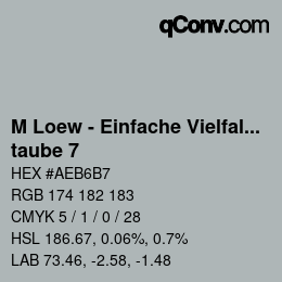 颜色代码: M Loew - Einfache Vielfalt - taube 7 | qconv.com