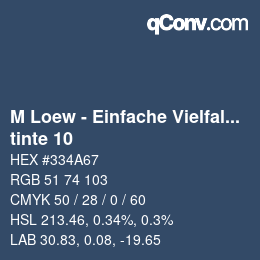 Color code: M Loew - Einfache Vielfalt - tinte 10 | qconv.com