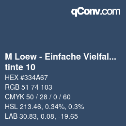 カラーコード: M Loew - Einfache Vielfalt - tinte 10 | qconv.com