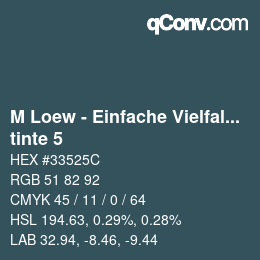カラーコード: M Loew - Einfache Vielfalt - tinte 5 | qconv.com
