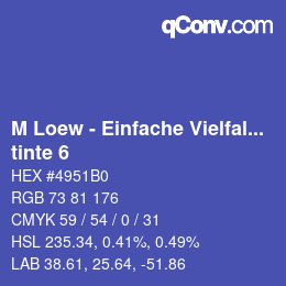 カラーコード: M Loew - Einfache Vielfalt - tinte 6 | qconv.com