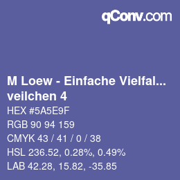 カラーコード: M Loew - Einfache Vielfalt - veilchen 4 | qconv.com