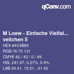 Color code: M Loew - Einfache Vielfalt - veilchen 5 | qconv.com