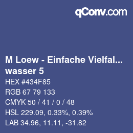 Farbcode: M Loew - Einfache Vielfalt - wasser 5 | qconv.com